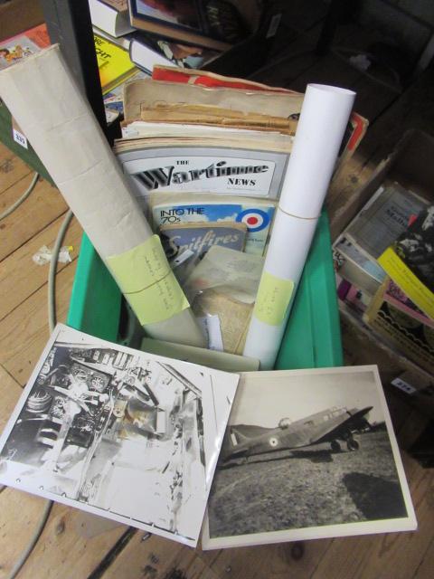 BOX OF MILITARY EPHEMERA INCLUDING PHOTOS  MAPS AND RAF ORIENTEERING CARDS ETC Image