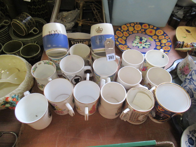 QUANTITY OF ROYAL COMMEMORATIVE MUGS INCLUDING 1953 POOLE POTTERY EXAMPLES Image