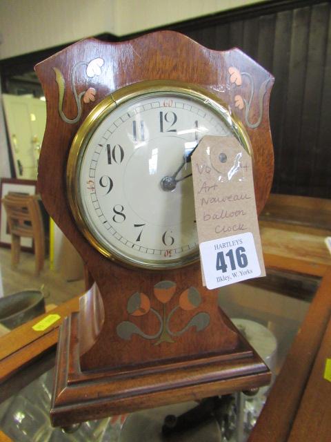 ART NOUVEAU MAHOGANY BALLOON CLOCK Image