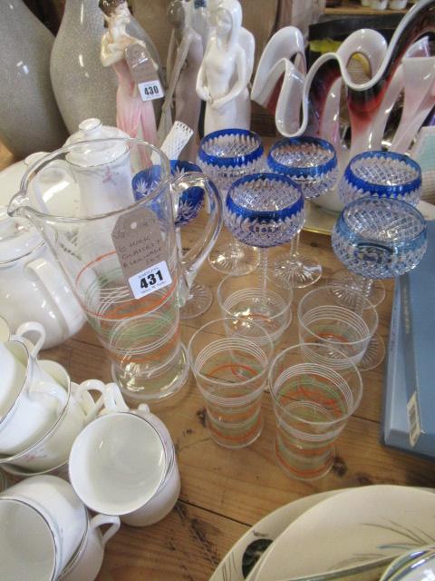 SIX HOCK GLASSES AND A LEMONADE SET Image