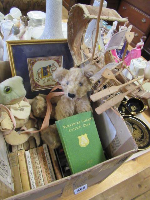 BOX OF COLLECTABLES INCLUDING TEDDY ETC Image