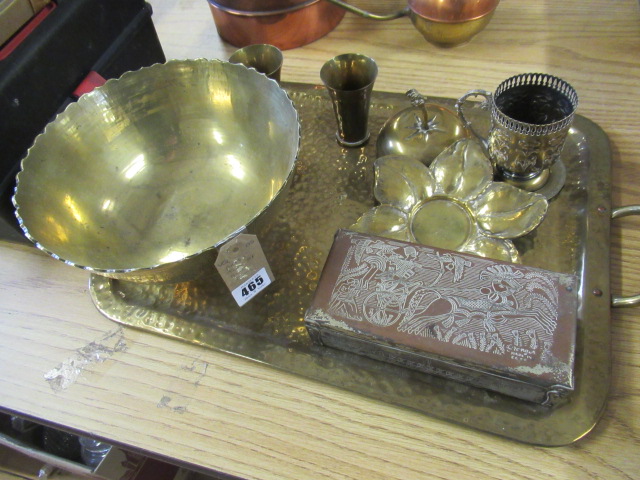 BRASS TRAY AND CONTENTS Image