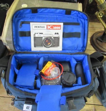 PENTAX K1000 CAMERA  AND LENS AND ACCESSORIES Image