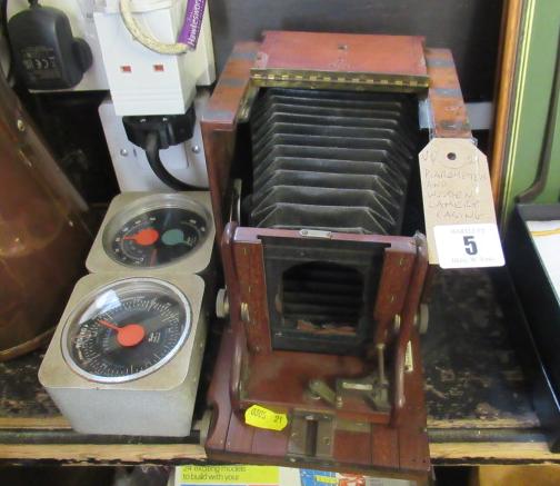 BAROMETER AND WOODEN CAMERA CASING Image