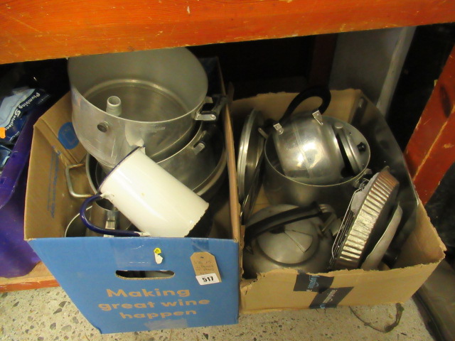 TWO BOXES OF PANS ETC Image