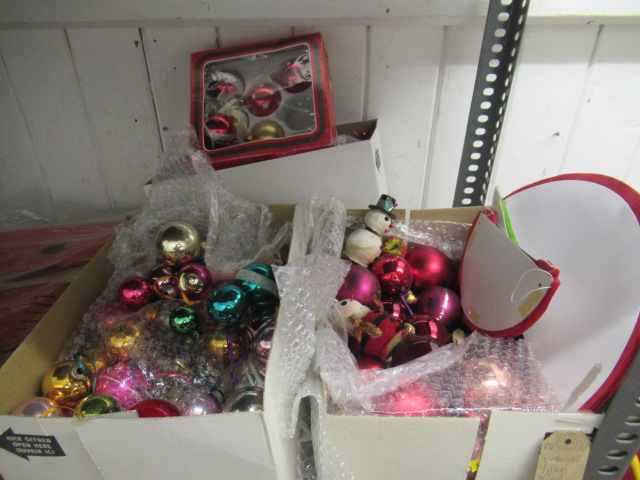 FOUR BOXES OF CHRISTMAS DECORATIONS Image