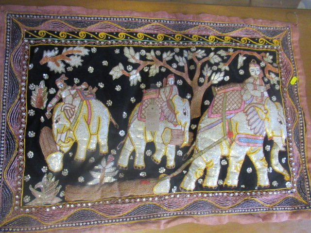 VINTAGE SEQUINNED ELEPHANT WALL HANGING Image