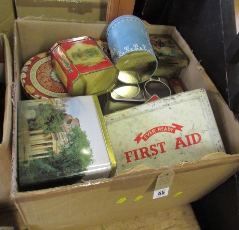 BOX OF VINTAGE TINS Image