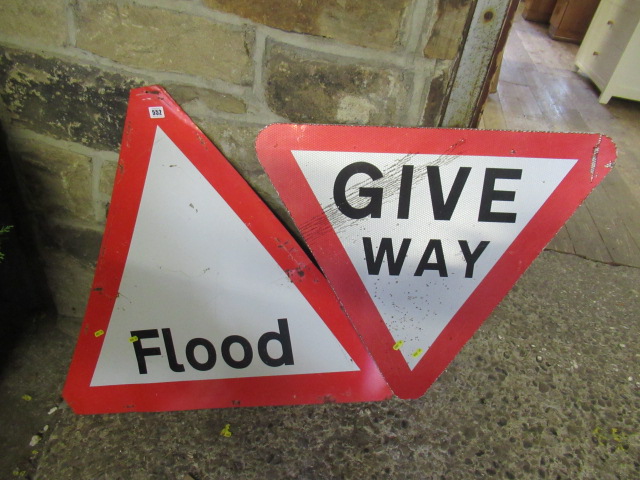 TWO METAL ROAD SIGNS Image