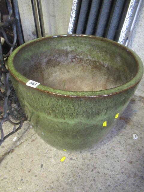 TWO GLAZED PLANTERS Image