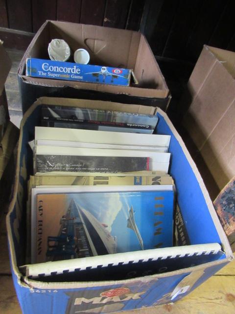 TWO BOXES OF CONCORDE MEMORABILIA ETC Image