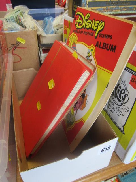 THREE STAMP ALBUMS INCLUDING DISNEY EXAMPLES Image