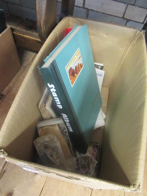 BOX OF STAMP ALBUMS INCLUDING SOVIET ERA EXAMPLES Image