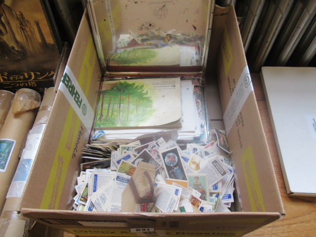 BOX OF STAMPS AND CIGARETTE CARDS Image