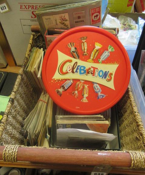 BASKET OF STAMPS AND CIGARETTE CARDS Image