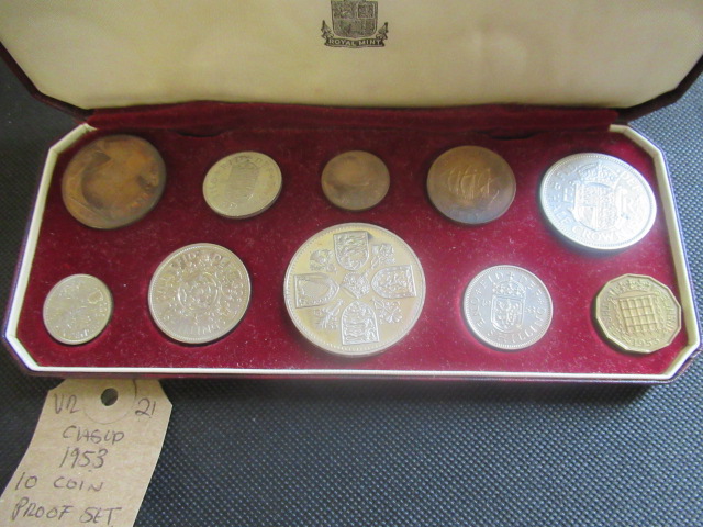 CASED 1953 CORONATION TEN COIN PROOF SET Image