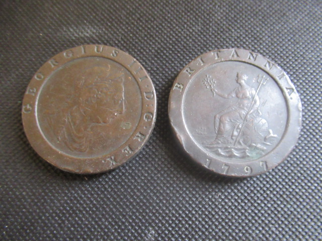 TWO 1797 CARTWHEEL TWO PENNY COINS Image