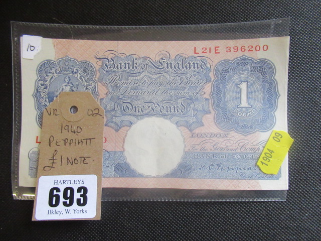 1940 PEPPIATT £1 NOTE Image