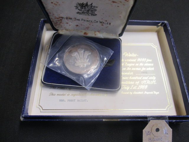 SILVER PRINCE OF WALES INVESTITURE MEDALLION  Image