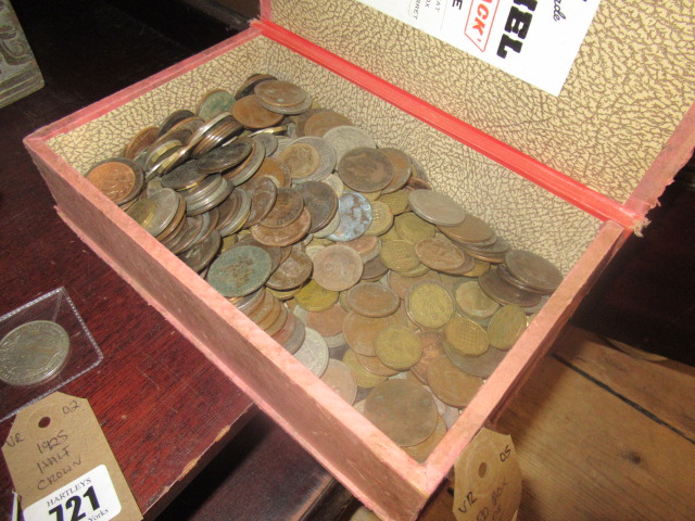 RED BOX OF UK COINS Image