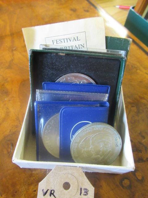 QUANTITY OF COMMEMORATIVE COINS INCLUDING 1951 FESTIVAL OF BRITAIN CROWN Image