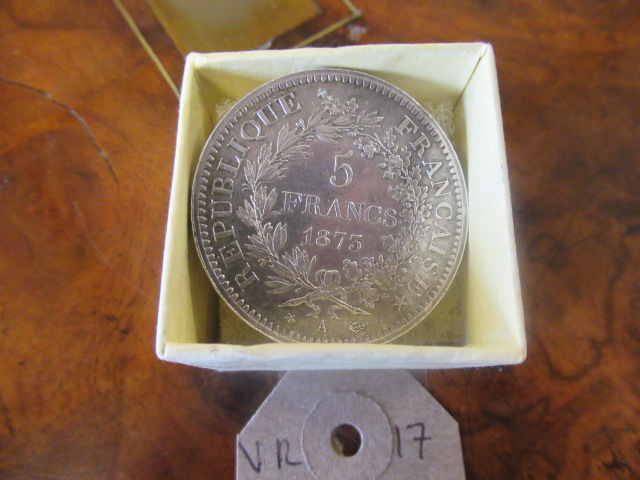 1875 HIGH GRADE FRENCH 5 FRANC COIN Image