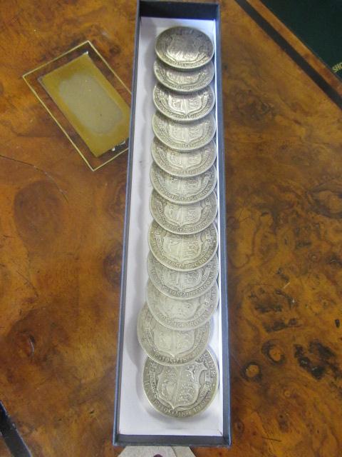 QUANTITY OF SILVER GEORGE V  ERA HALF CROWNS Image