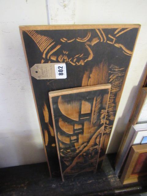 TWO CARVED SOUTH AFRICAN WOOD CARVINGS Image