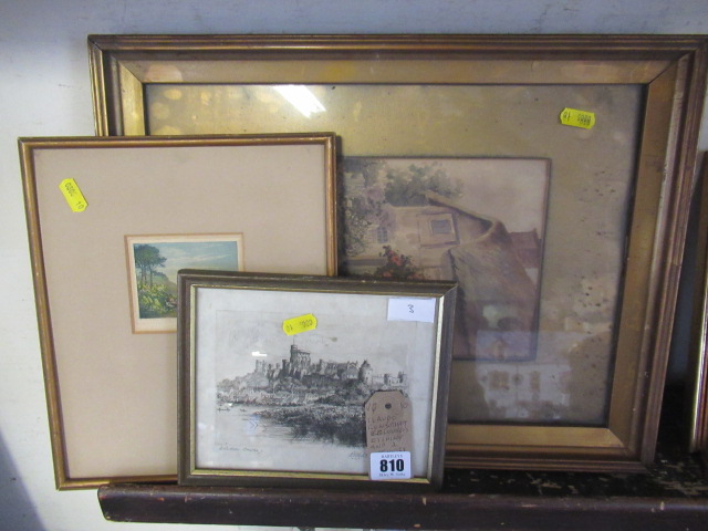 CLAUDE ROWBOTHAM COLOURED ETCHING AND TWO OTHERS Image