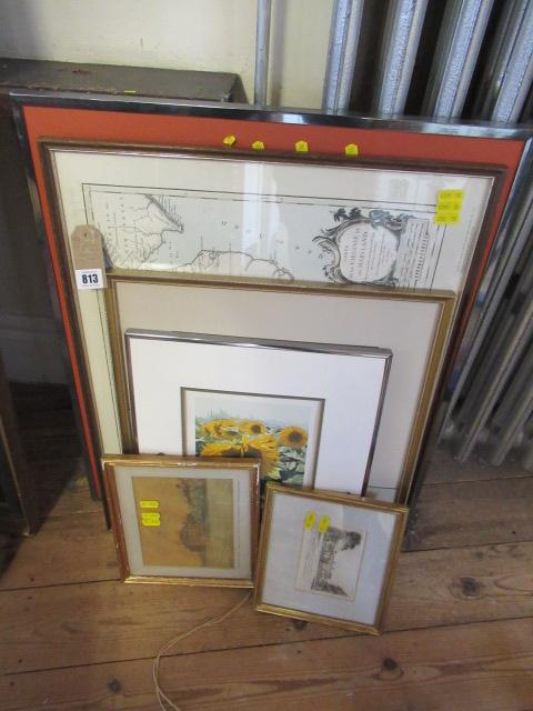 COLLECTION OF PRINTS AND WATERCOLOURS INCLUDING MAP Image
