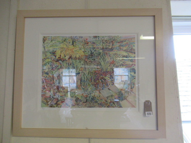 WELL FRAMED ABSTRACT PRINT OF GARDEN POND Image