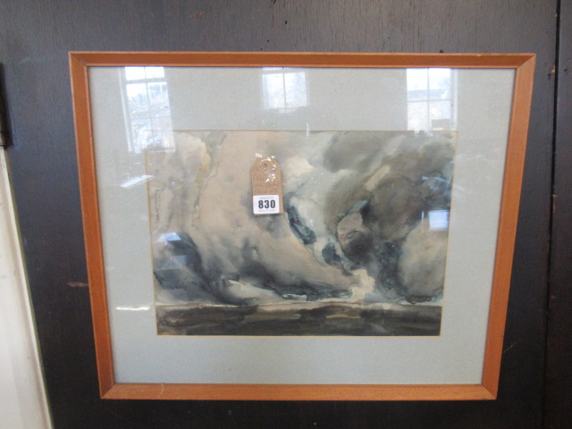 FRAMED WATERCOLOUR STORMY SKIES BY ROGER DYSON Image