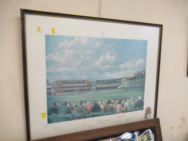 SIGNED CRICKET PICTURE LEEDS 1980 Image