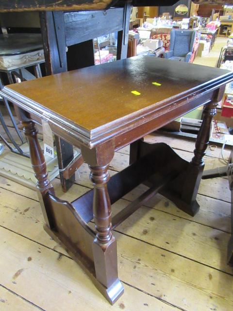 MAHOGANY SIDE TABLE WITH BOOK TROUGH Image