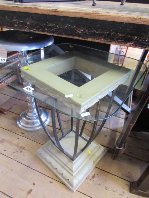 GLASS TOPPED SIDE TABLE Image
