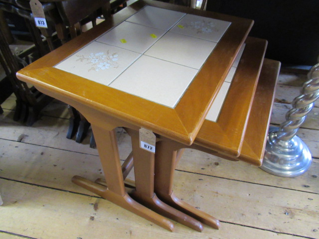 NEST OF THREE TILE TOPPED TABLES Image