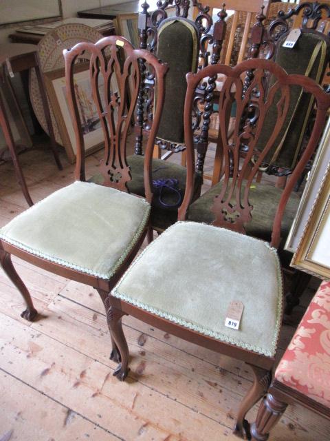TWO BALL AND CLAW FEET MAHOGANY DINING CHAIRS Image