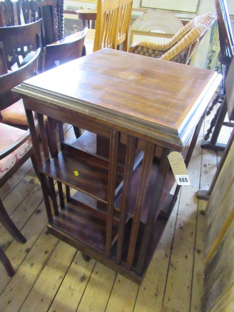 INLAID MAHOGANY REVOLVING BOOKCASE Image