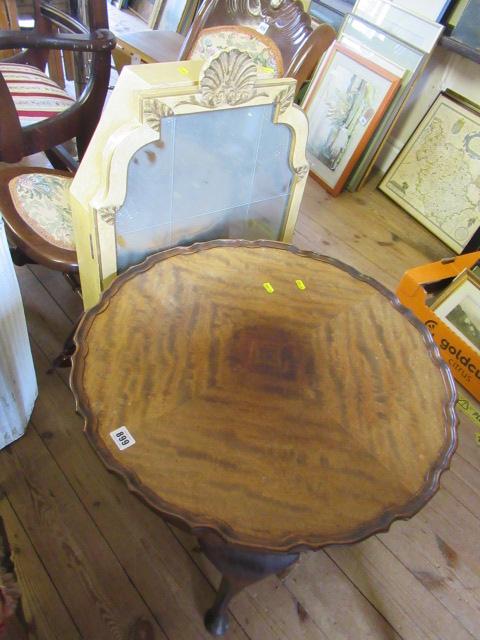 PIE CRUST COFFEE TABLE AND SMALL MIRROR FRONTED CABINET Image
