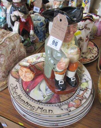 ROYAL DOULTON PLATES  TOBY CHARACTER JUG AND A MINIATURE JUG Image
