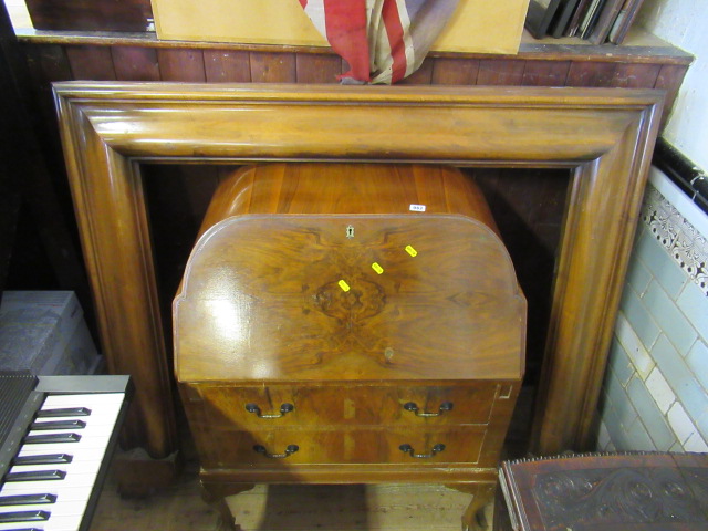 WALNUT ART DECO FIRE SURROUND Image