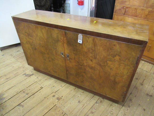 TWO DOOR WALNUT VENEER CABINET Image