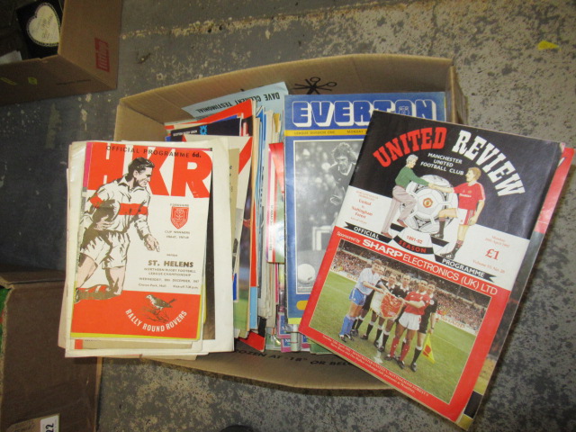 BOX OF VINTAGE FOOTBALL AND RUGBY PROGRAMMES Image