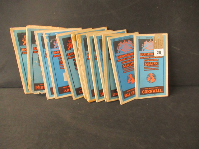 THIRTEEN 1930S BARTHOLOMEW'S MAPS OF SCOTLAND AND CORNWALL ETC Image