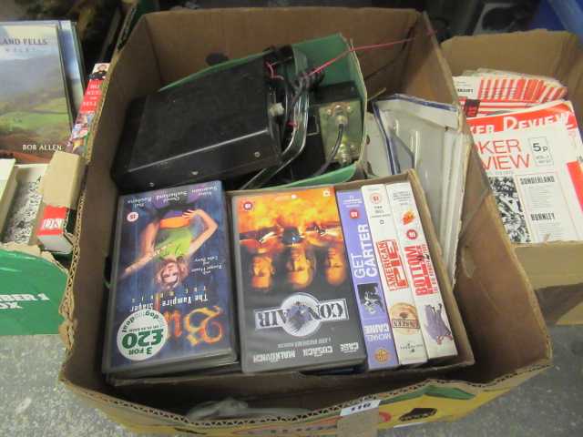 BOX OF MISCELLANEOUS ITEMS INCLUDING CB RADIO Image