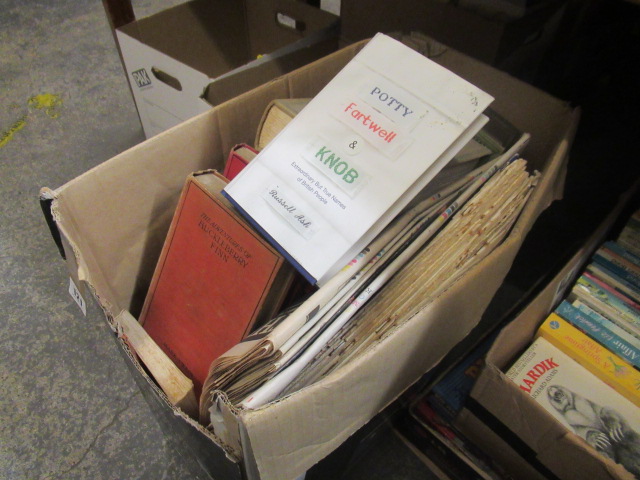 BOX OF BOOKS AND NEWSPAPERS Image