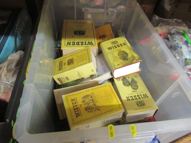 BOX OF WISDEN AND OTHER CRICKETING BOOKS Image