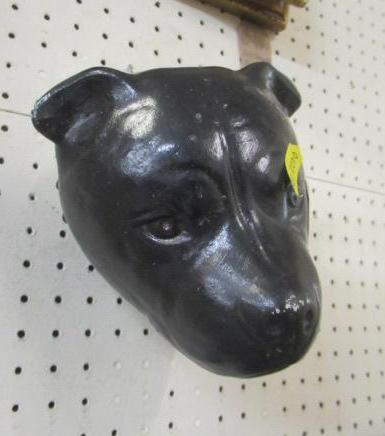 PLASTER/CEMENT FILLED BULL TERRIER HEAD Image