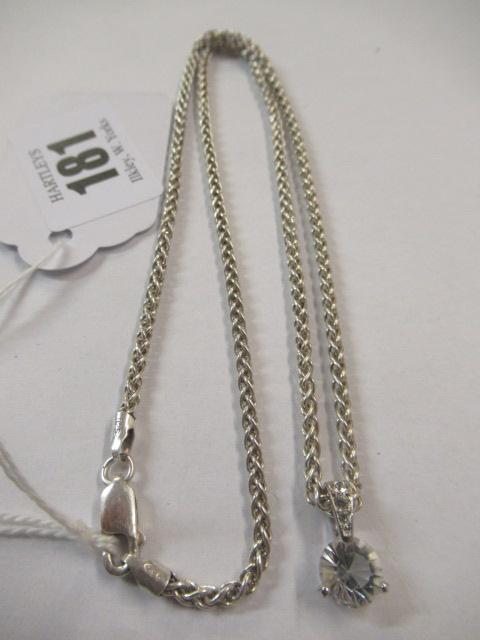 SILVER NECKLACE AND PENDANT - 10.6G GROSS Image