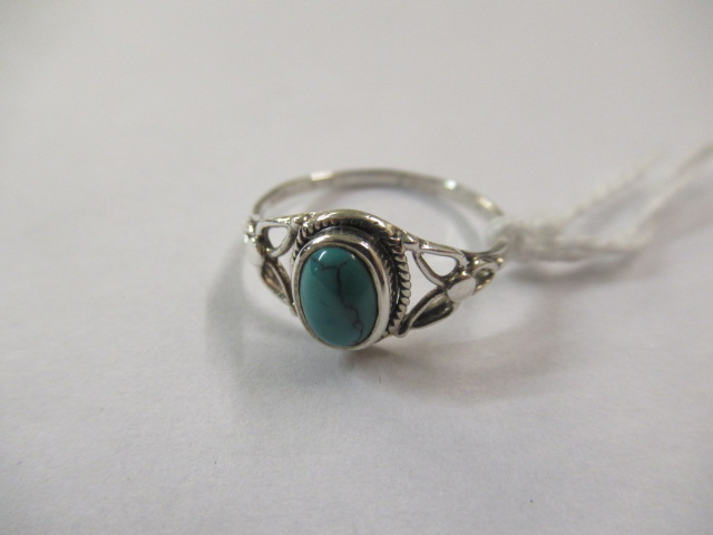 TURQUOISE SET SILVER RING Image
